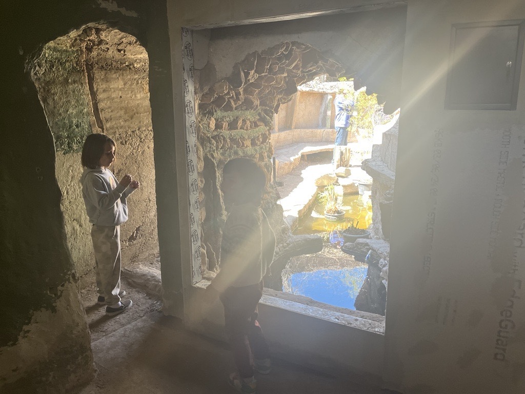 Photo of two grotto goblins enjoying the magic.