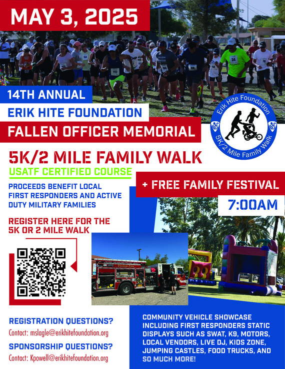 14th Annual Fallen Officer Memorial 5K and Family Festival Event Flyer