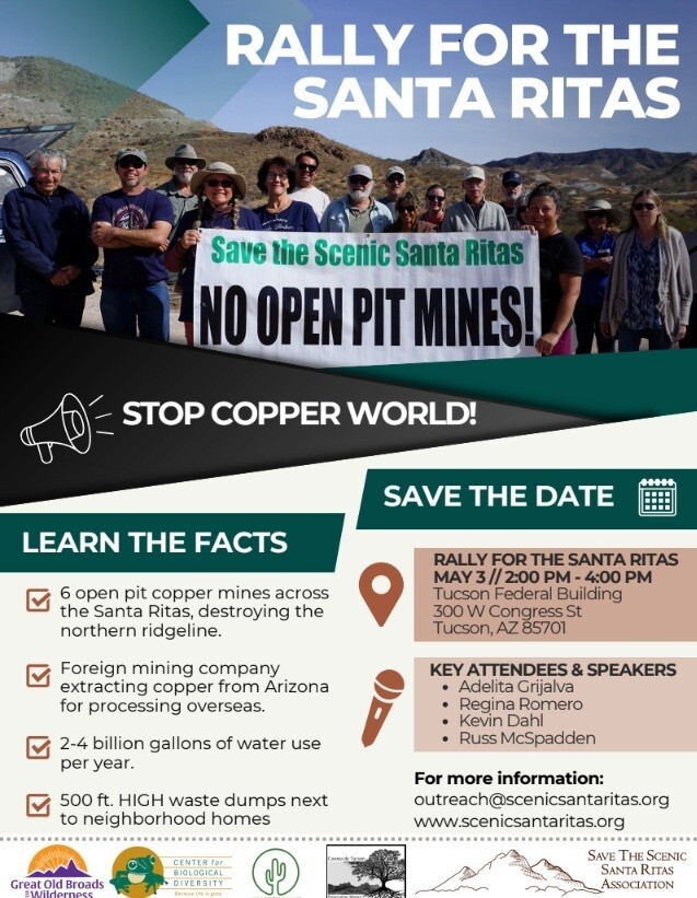 Save the Santa Rita Mountains flyer