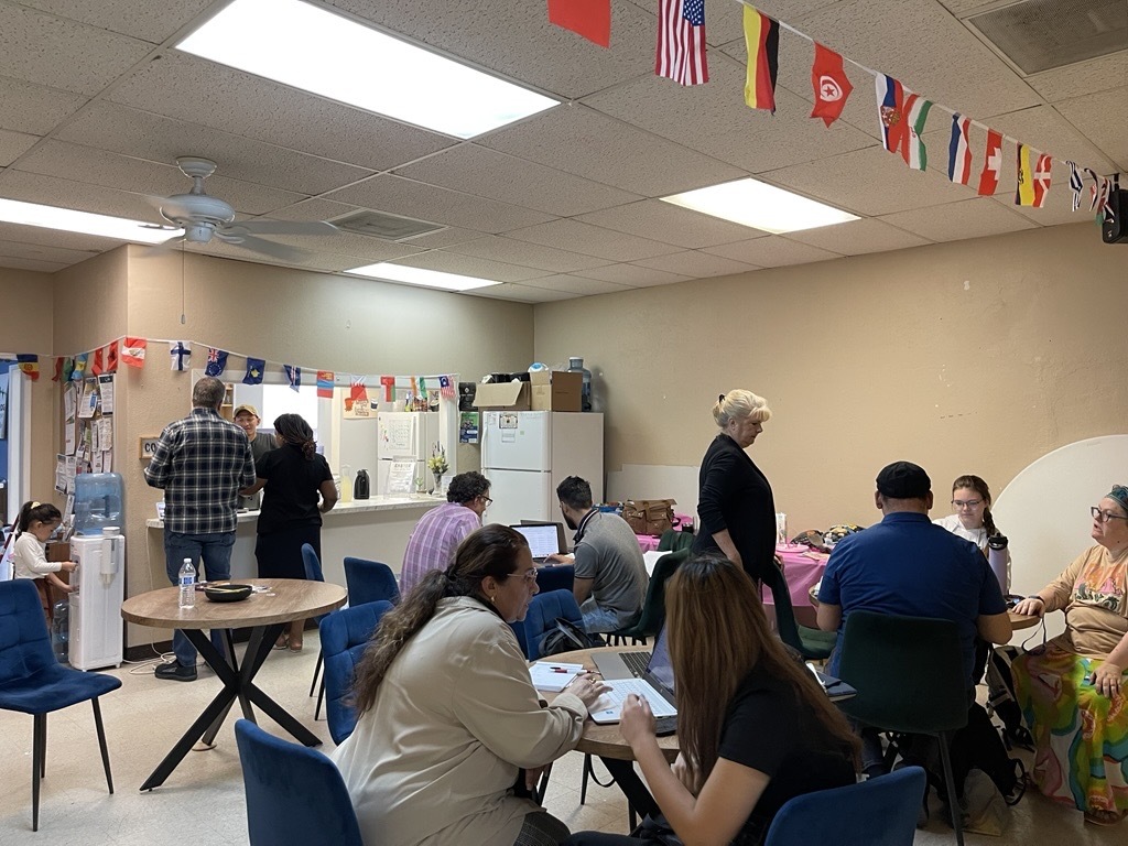 Photo of The community coffee shop in full swing.