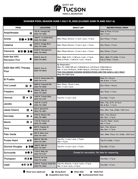 summer pool schedule 