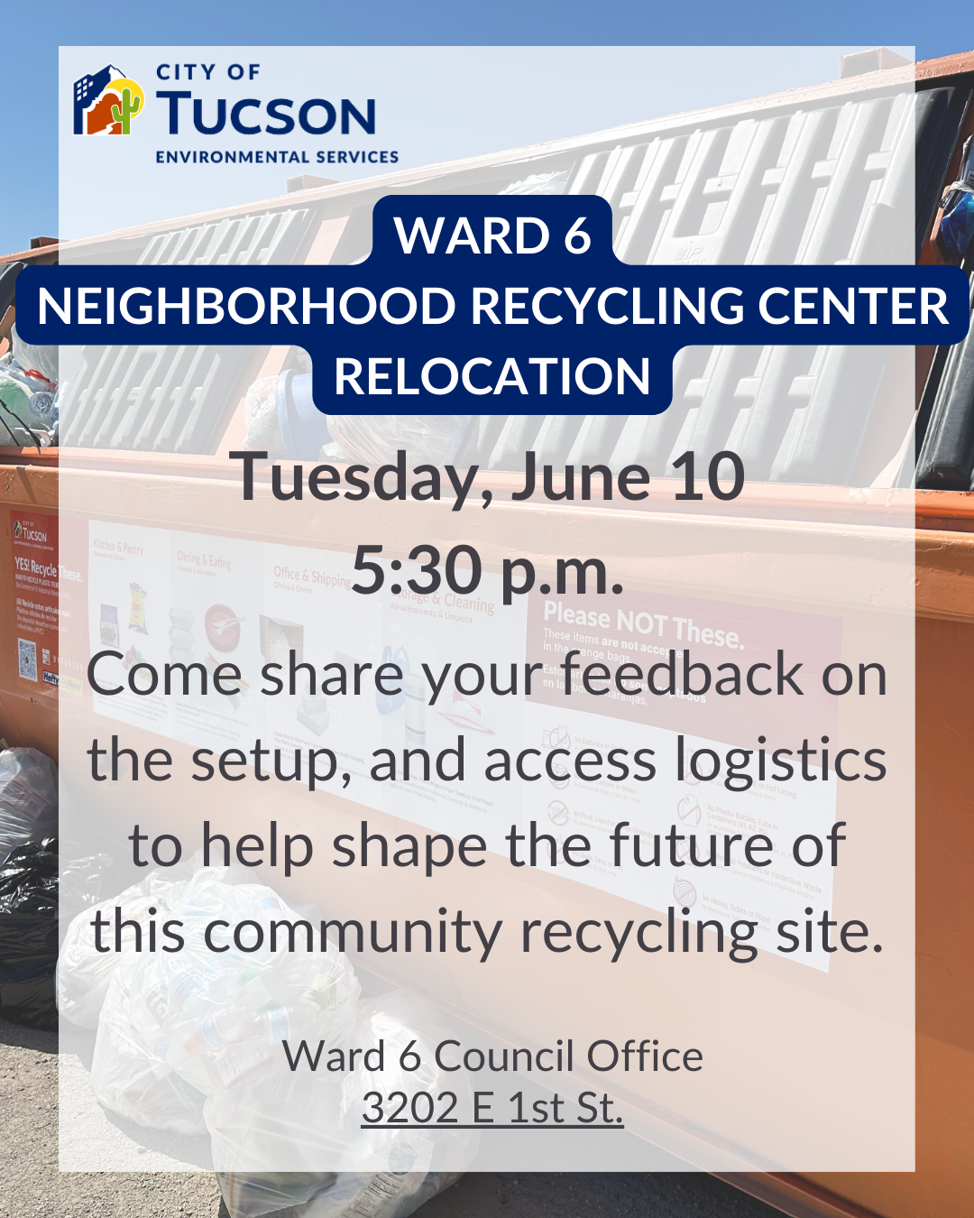 Flyer for Recycling Center Relocation