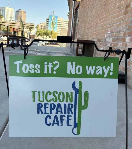 Photo of A sign at the entrance reads: “Toss it? No Way!”