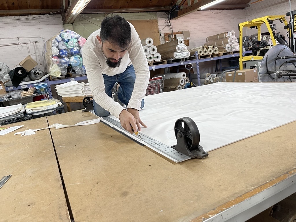 Photo of a student at Sonoran Stitch Factory.