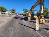 Fifth Street Project large equipment in road