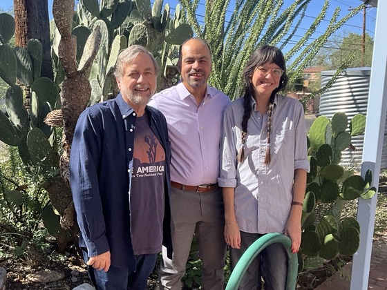 Photo of Councilmember Kevin Dahl, City Attorney Roi Lusk, and Council Aide Marlene Avelino.