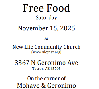 Free Food at New Life Community Church Graphic