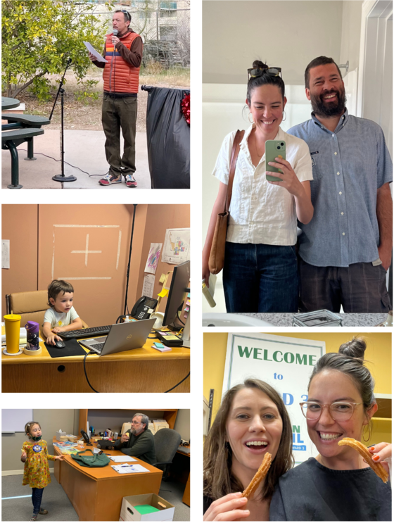 Photo collage of Marlene Avelino at the Ward 3 office
