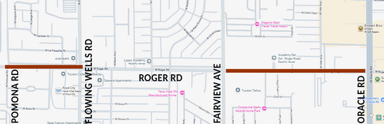 Roger Road improvement map