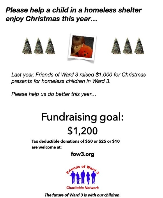 Graphic for the Friends of Ward 3 Fundraiser