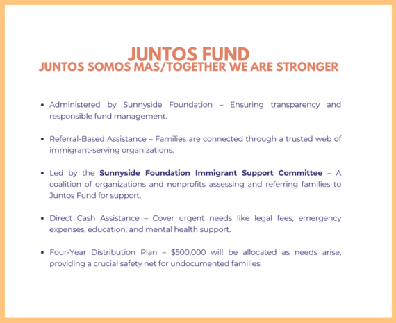 Sunnyside Foundation text describing what the Juntos Foundation does