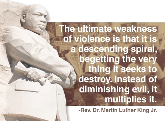 Graphic of Martin Luther King Jr. Memorial and quote