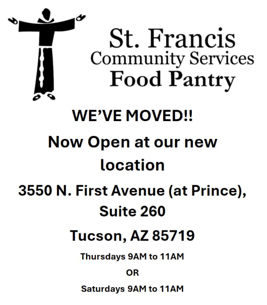 Saint Francis Community food Pantry flyer.