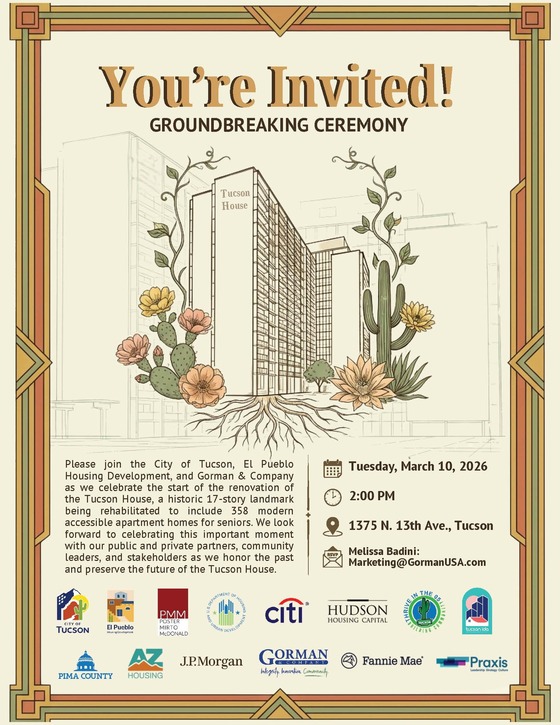 Flier of Tucson House Groundbreaking 