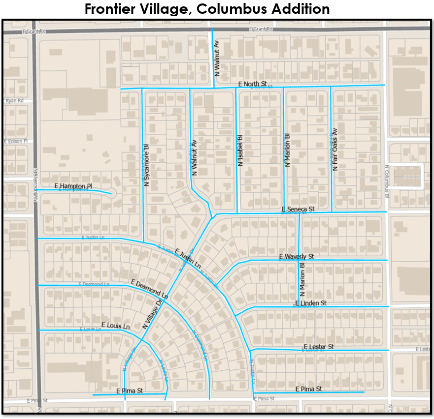 frontier village map