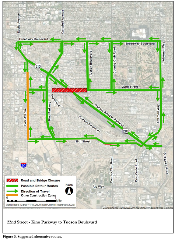 Vehicle detour for 22nd st bridge closure