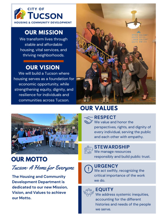 HCD mission, vision, values, and motto
