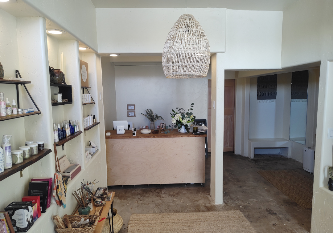 Photo of Front desk and entryway at Guided Flame Spa & Wellness.