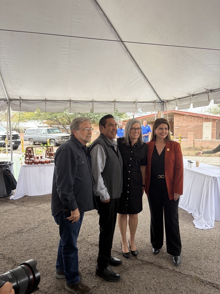Photo of Council Member Dahl, Chairman Yucupicio, Governor Hobbs and Mayor Regina Romero.