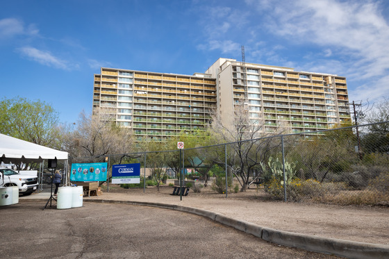 Photo exterior of Tucson House under renovation.