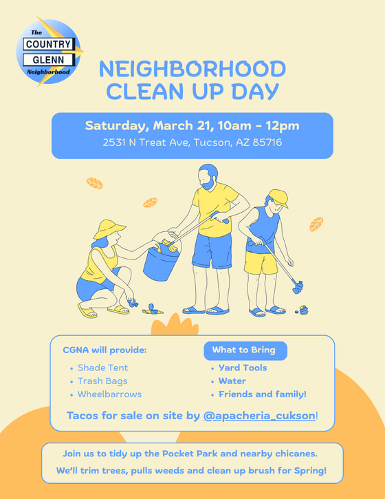 Country Glenn Neighborhood clean up flier