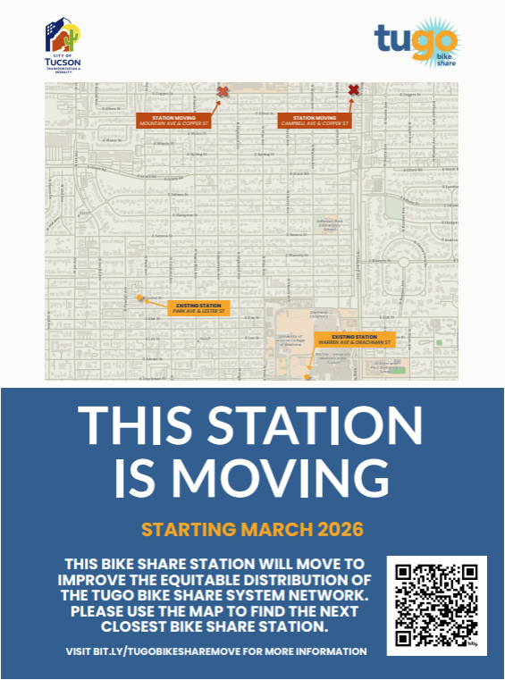 Tugo bike station moving map
