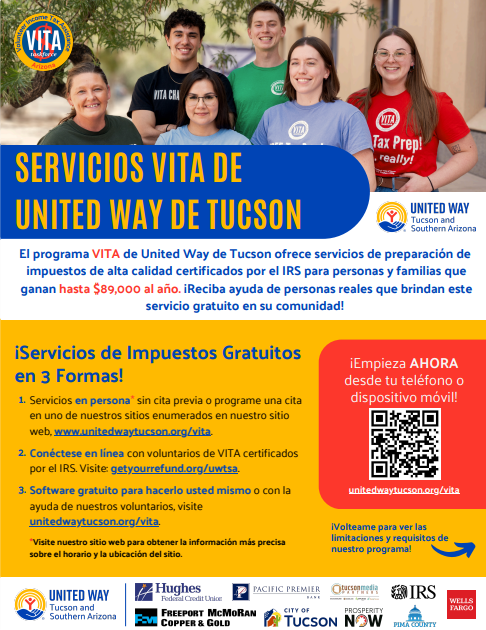 VITA tax prep flyer in spanish