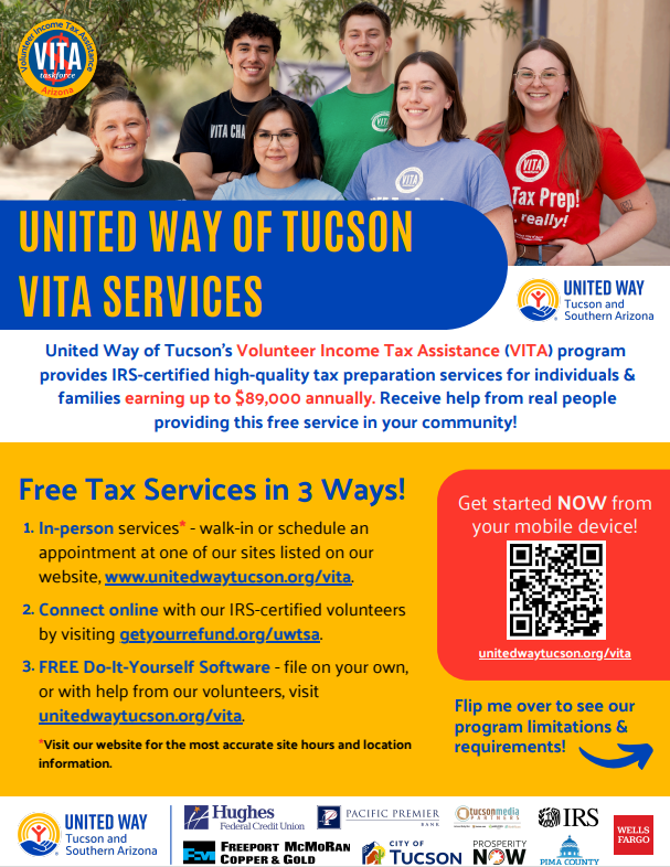 VITA tax prep flyer in English