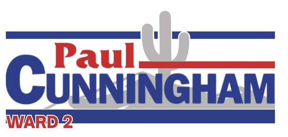Ward 2 Logo: Paul Cunningham's name with a cactus