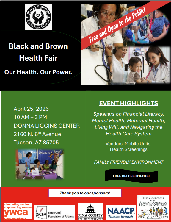 Flier for Black and Brown health fair