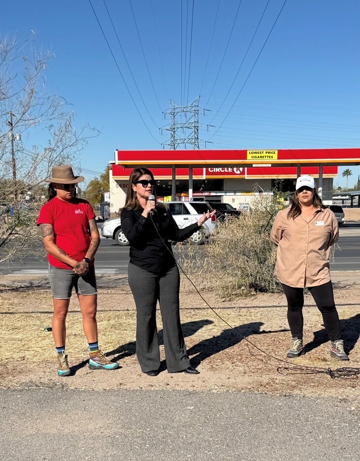 Vice Mayor Santa Cruz, Mayor Romero, & Council Member Barajas at the S. 12th. Ave. Cleanup