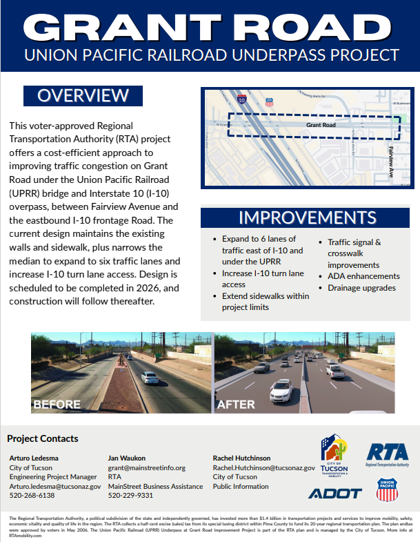 Grant Road underpass project flier