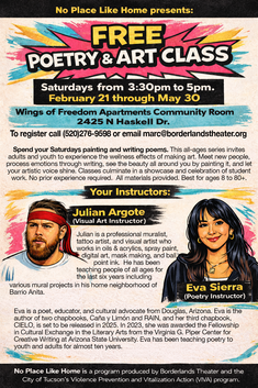 Flyer for free poetry and art classes