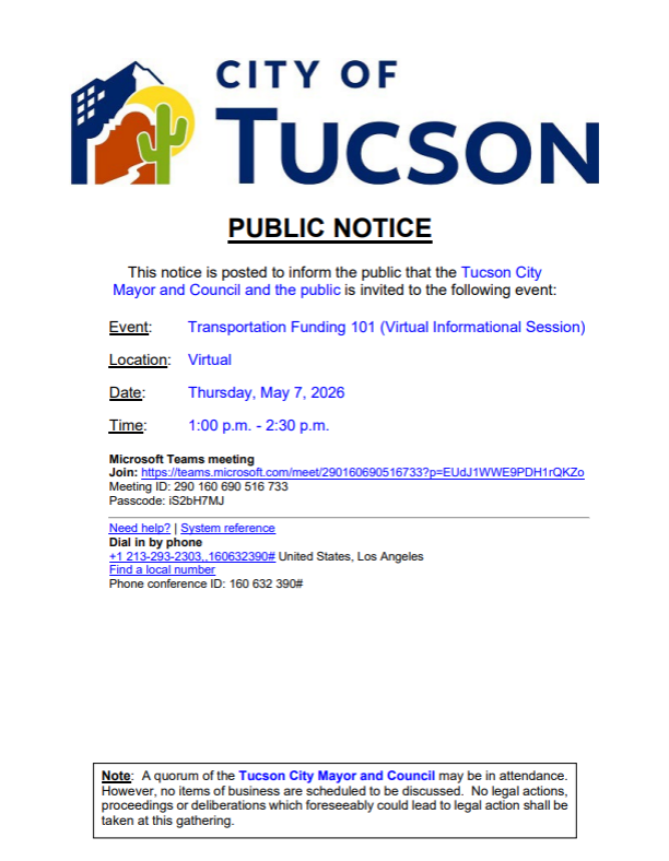 Public Notice, Transportation Funding