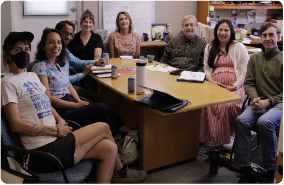 Photo of The Ward 3 Staff meeting with the Living Streets Alliance members in Council Member Kevin Dahl's Office.