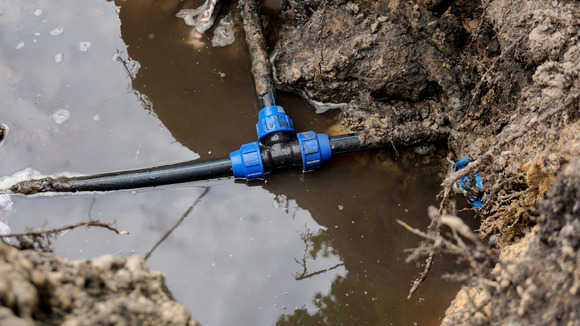 landscape irrigation leak