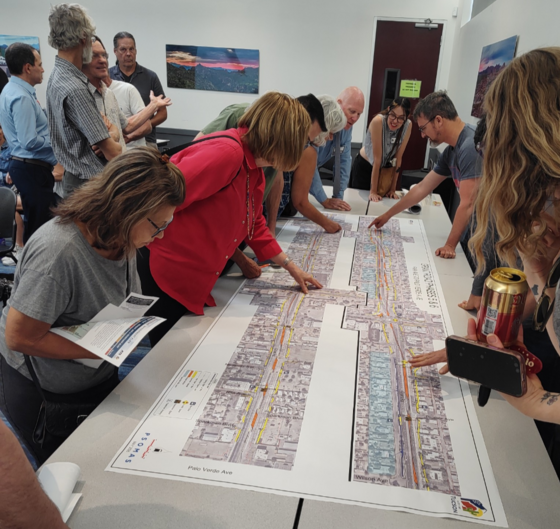 Photo of Residents Viewing Roadway Plans.