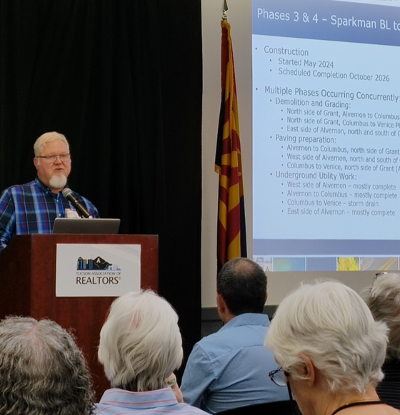 Photo of Project Manager Rob Lane at Podium.