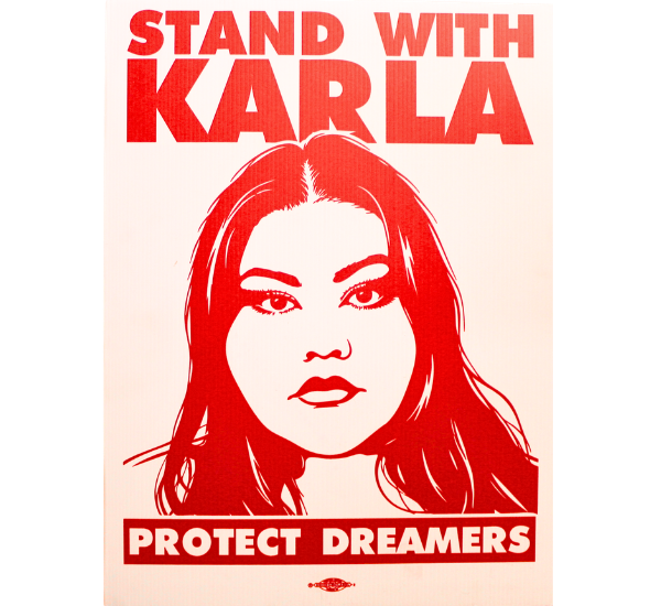 Photo of Karla Toledo protest sign