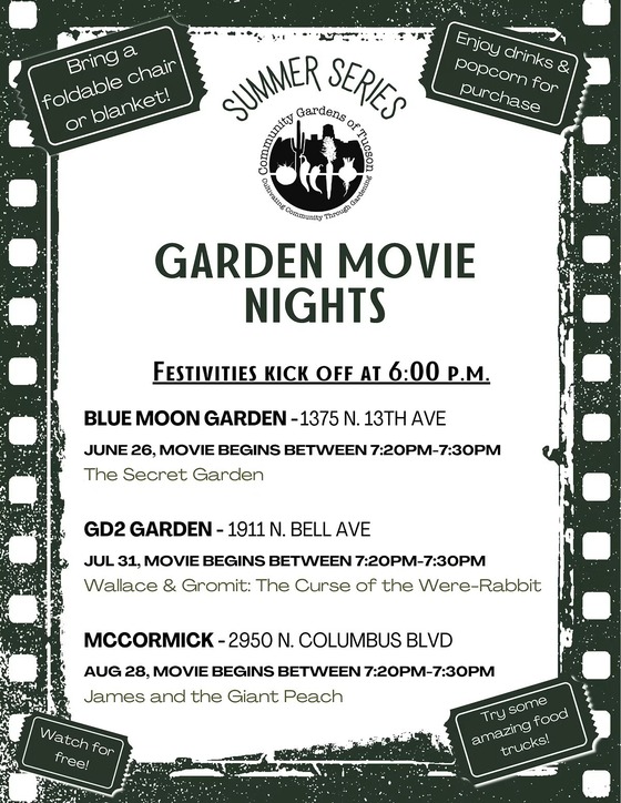 Flyer for Garden Movie Nights
