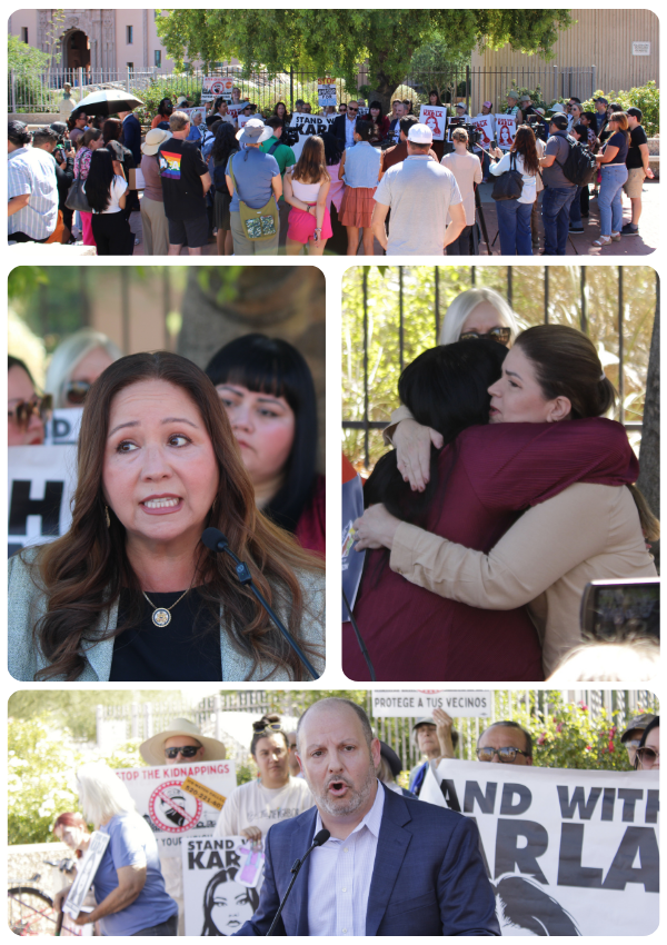 Photo Collage of Karla Toledo rally at El Presidio Park.