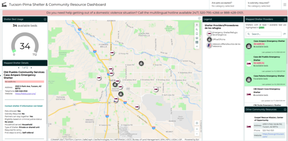 shelter dashboard