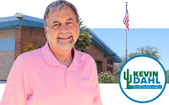 Header image of Kevin Dahl for the top of the newsletter with round logo.