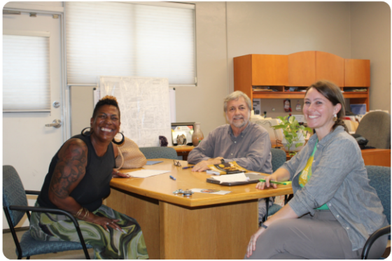 Photo of Desiree Cook, Founder and CEO of I Am You 360, Council Member Kevin Dahl, and Council Aide Shannon Jenkins.