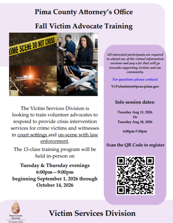 Victim Advocate Training Program flyer