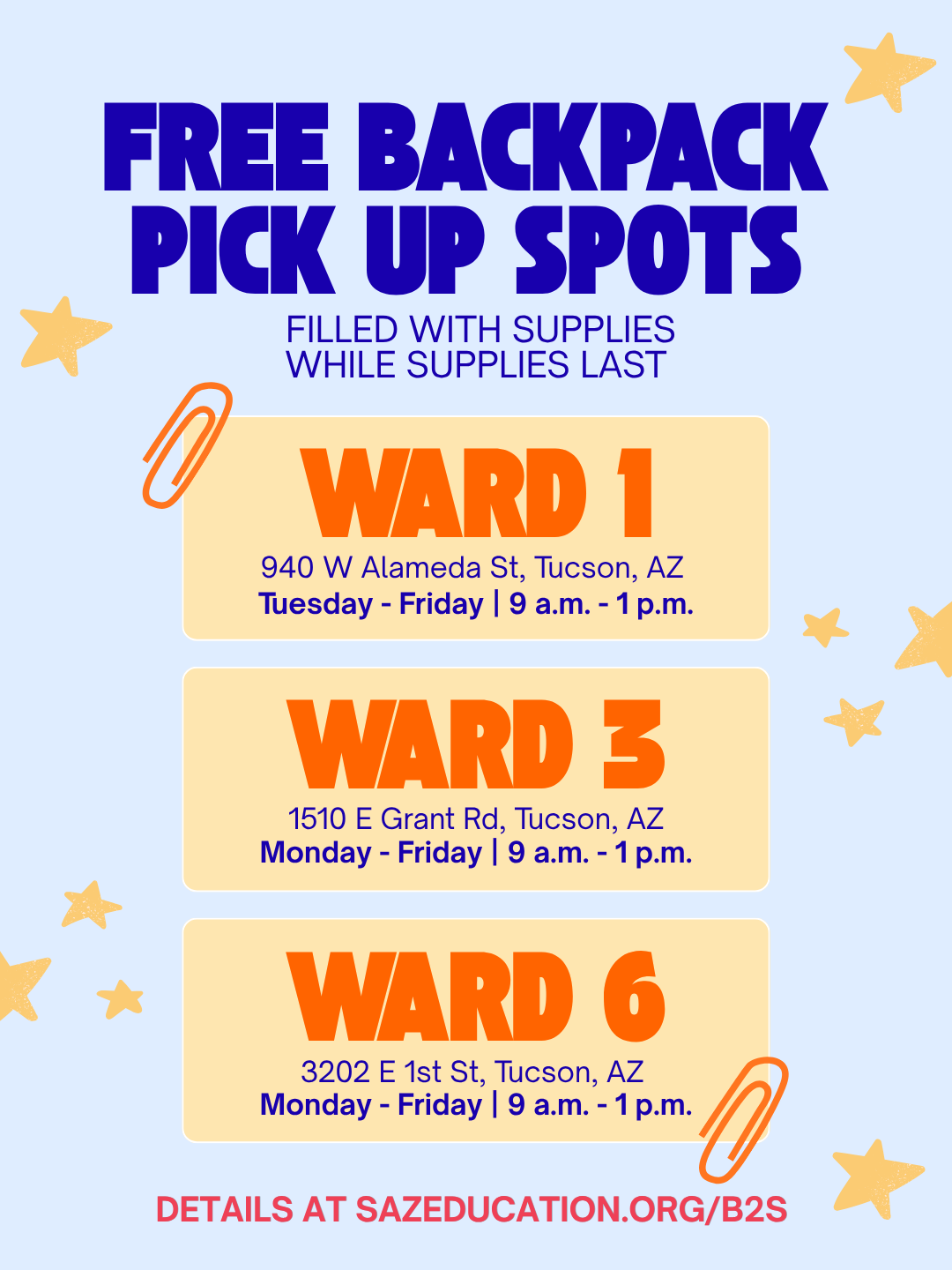 Free back packs flyer