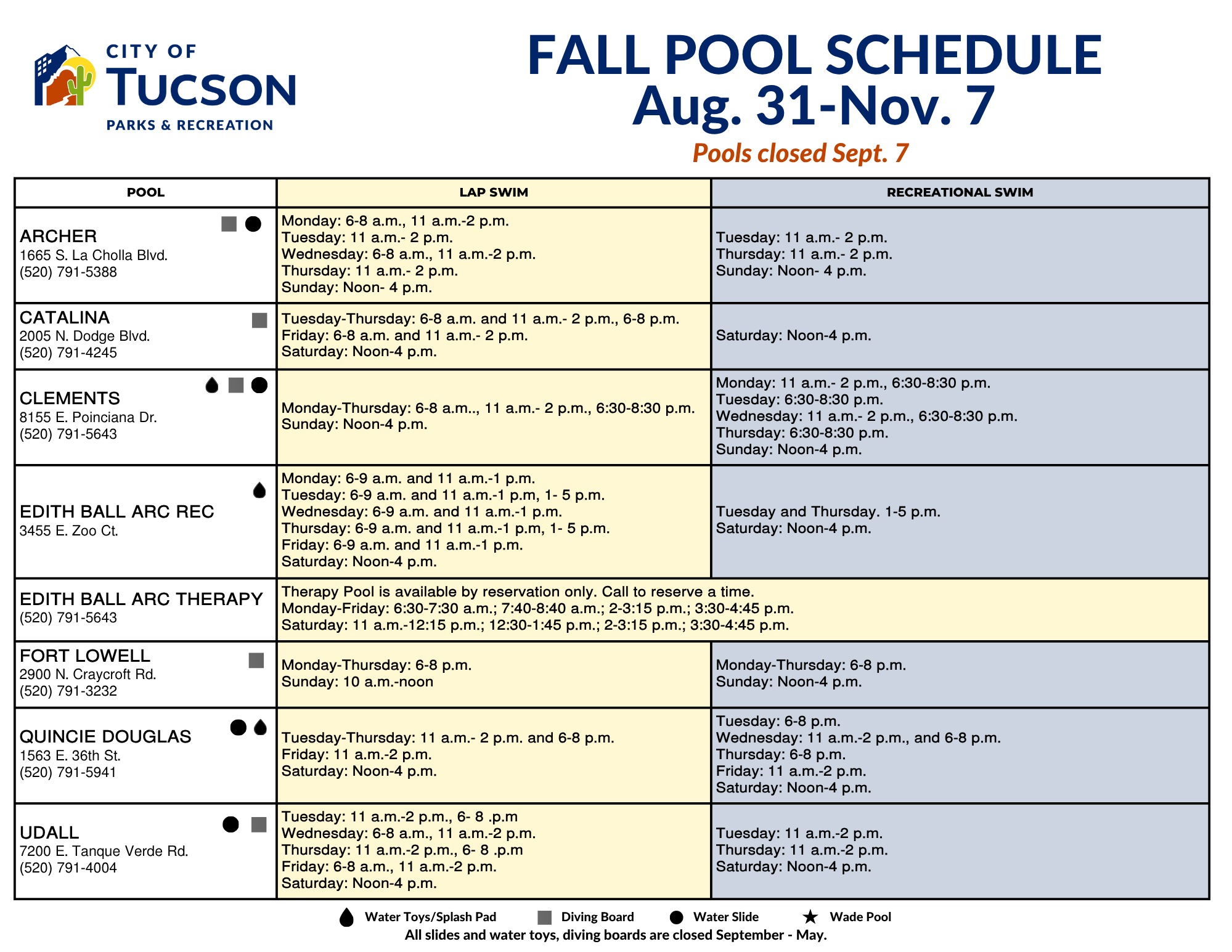 Fall Lap Swim -Updated