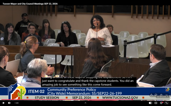 state rep betty villegas talking at mayor and council