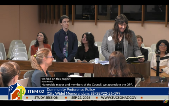 screen shot of capla students presenting their community preference policy brief at mayor and council