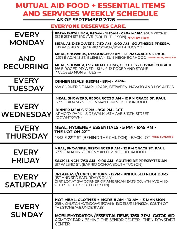 Mutual Aid schedule